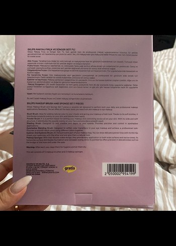 Bej Makyaj Fırçası ve Sünger Seti 7'li - Görsel 2