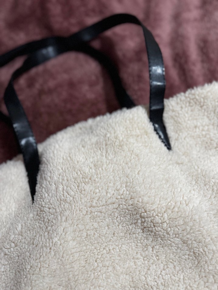 Bej Peluş Kadın Omuz Çantası - Görsel 2