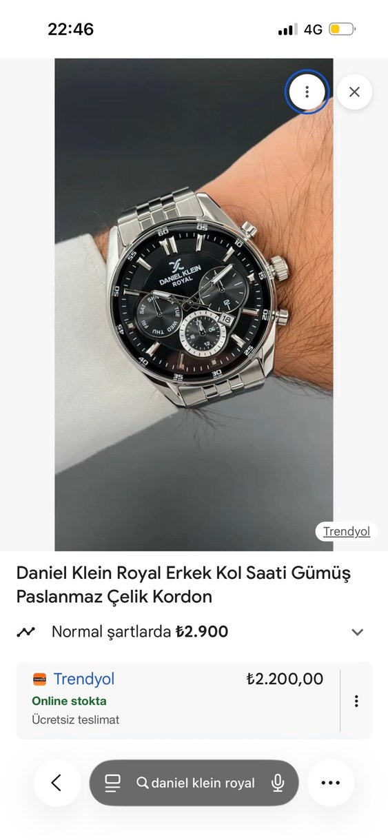 Daniel Klein Siyah Erkek İş Saati - Görsel 5