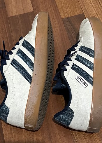 Beyaz Mavi Bağcıklı Kadın Spor Ayakkabı - Görsel 4