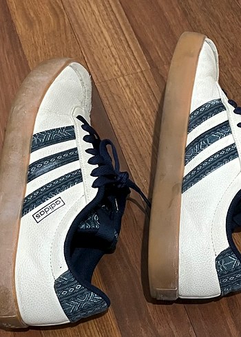 Beyaz Mavi Bağcıklı Kadın Spor Ayakkabı - Görsel 5