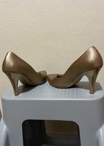 Vigotti Bej Deri Stiletto Kadın Ayakkabı - Görsel 4