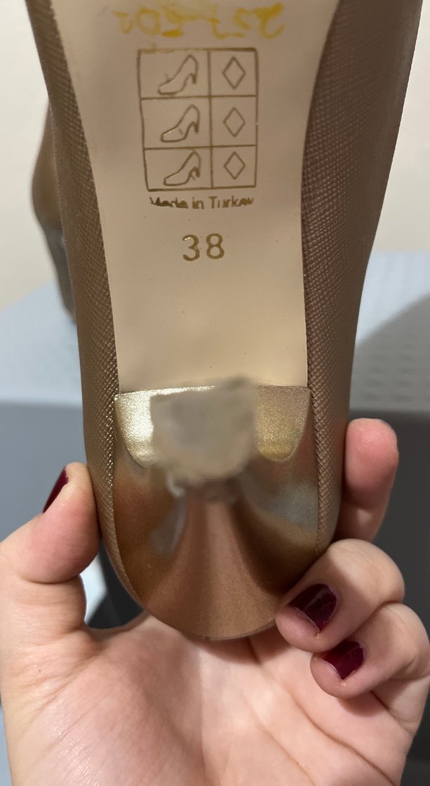 Vigotti Bej Deri Stiletto Kadın Ayakkabı - Görsel 3
