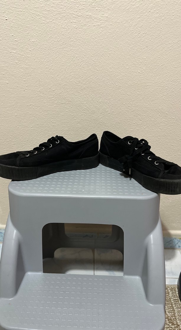 Siyah Platform Topuklu Kadın Spor Ayakkabı - Görsel 4