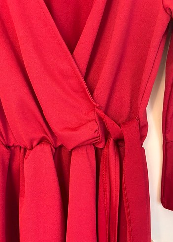 Kırmızı Mini Tulum - Görsel 2