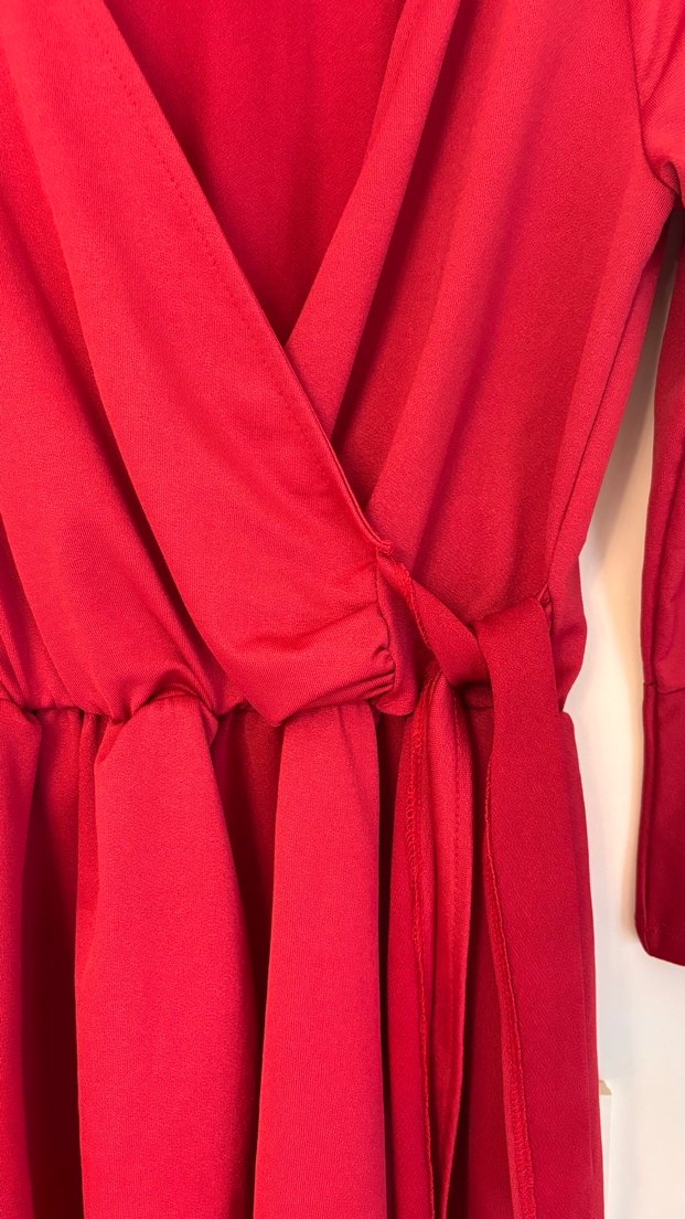 Kırmızı Mini Tulum - Görsel 2