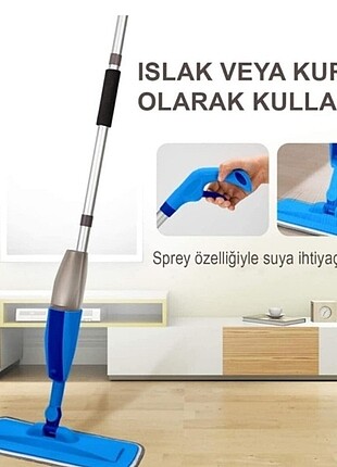 Diğer Mavi sprey mop ve 2 adet mikrofiber bez