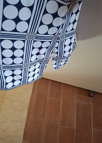 lacivert Puantiyeli Uzun Kollu Kadın Gömlek - Görsel 6