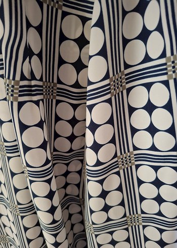 lacivert Puantiyeli Uzun Kollu Kadın Gömlek - Görsel 5