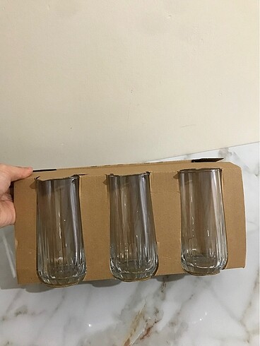 6 adet büyük kristal bardak