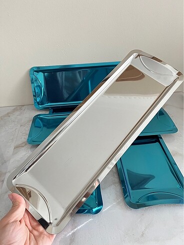 40 cm metal sunum tepsisi 3 lü