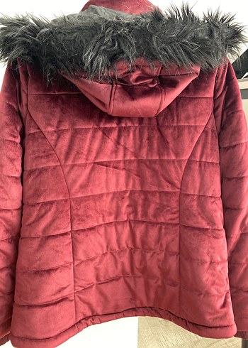 42 Beden Bordo Kürklü Kadife mont