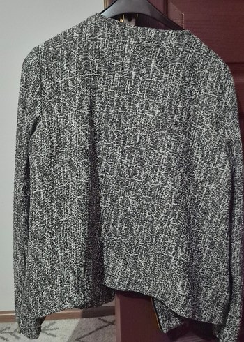 Kırçıllı Uzun Kollu Fermuar Detaylı Kadın Blazer Ceket - Görsel 2