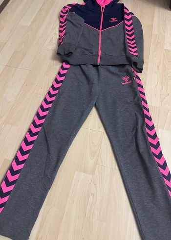 Kız Çocuk Gri-Pembe Fermuarlı Eşofman Takımı