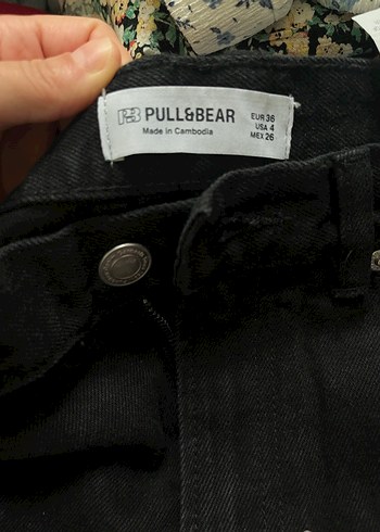 Pull&Bear Siyah Denim Şort - Görsel 5