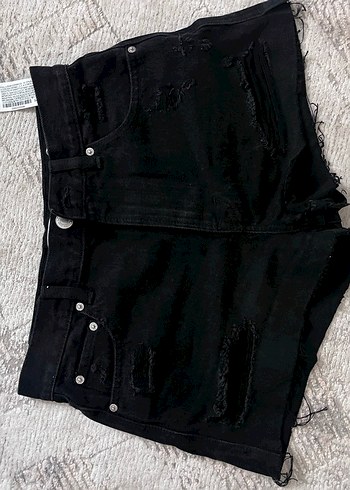 Pull&Bear Siyah Denim Şort - Görsel 2