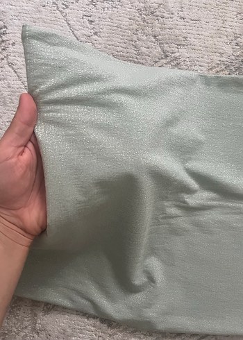 Simli straplez bluz - Görsel 4