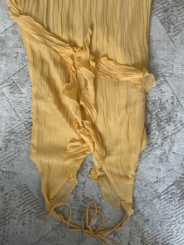 Zara sarı fırfırlı elbise - Görsel 2