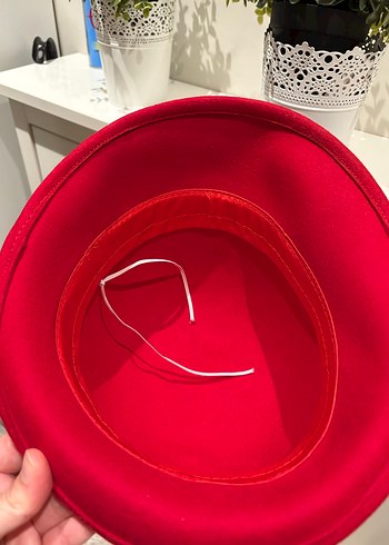 Vintage Kırmızı Yün Kadın Şapka Fiyonk Detaylı - Görsel 7