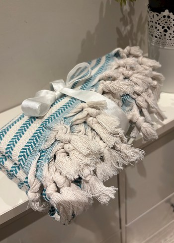 Dokuma Turkuaz Bohem Peştamal - Görsel 6