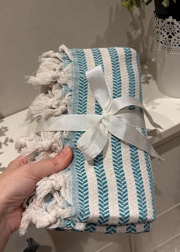 Dokuma Turkuaz Bohem Peştamal - Görsel 4