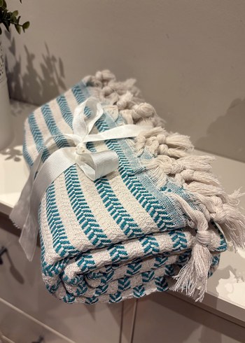 Dokuma Turkuaz Bohem Peştamal - Görsel 2