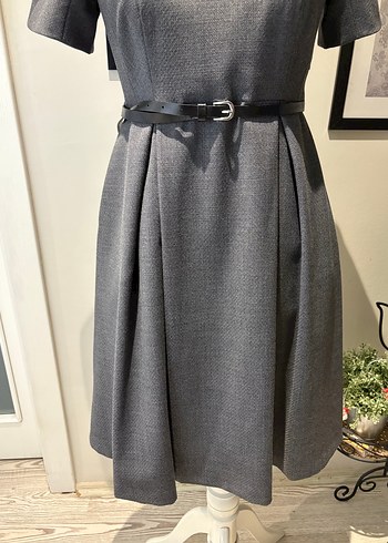 İPEKYOL Marka Gri Midi Boy Elbise - Görsel 8