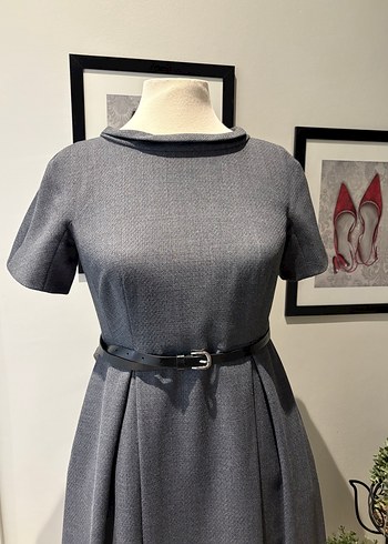 İPEKYOL Marka Gri Midi Boy Elbise - Görsel 3