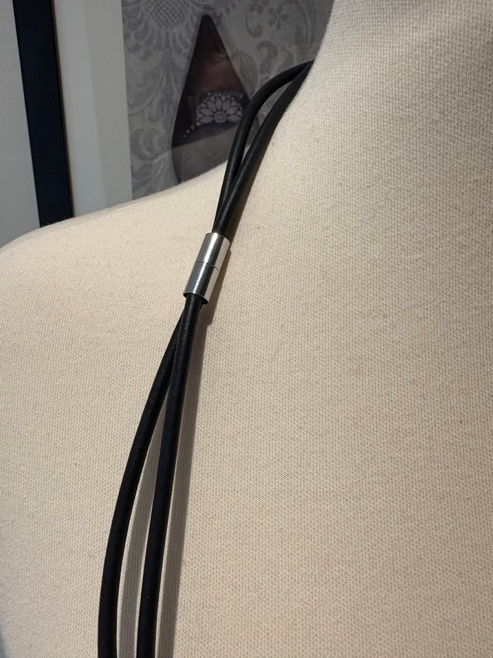 Geometrik Siyah Beyaz Kolye - Görsel 5