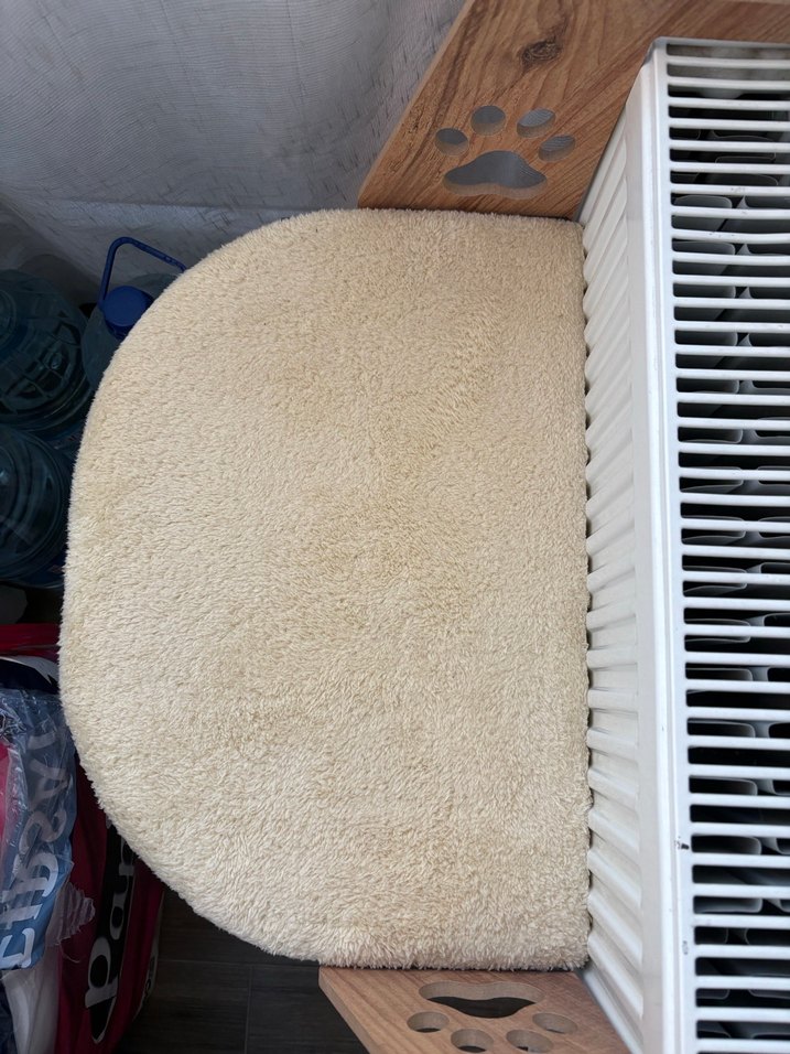 Ahşap Detaylı Peluş Kedi Kalorifer Yatağı - Görsel 4