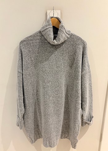 OXXO Gri Yumuşak Dokulu Boğazlı Elbise - Görsel 2