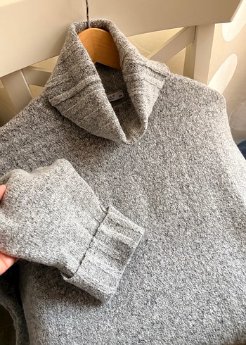 OXXO Gri Yumuşak Dokulu Boğazlı Elbise - Görsel 6