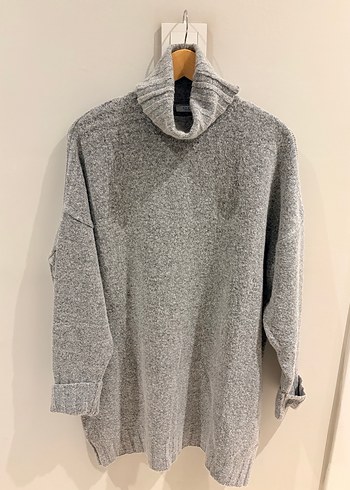 OXXO Gri Yumuşak Dokulu Boğazlı Elbise - Görsel 4