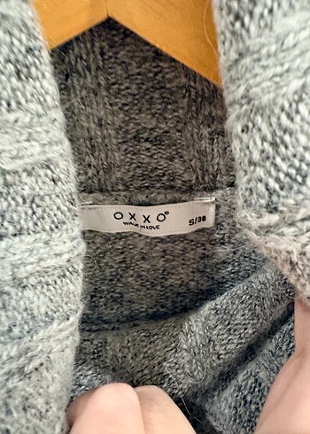 OXXO Gri Yumuşak Dokulu Boğazlı Elbise - Görsel 9