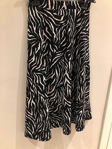 s Beden çeşitli Renk Zebra desenli midi etek