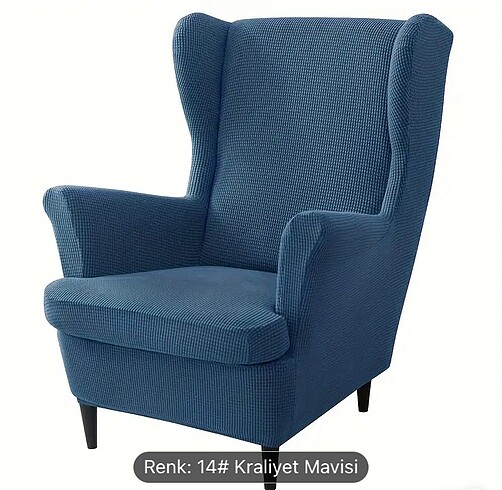 IKEA Strandmon model koltuk için mavi renk kılıf