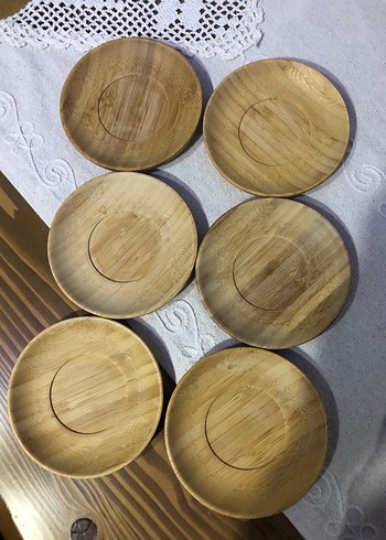 Bambum çay tabağı Parlak Bej Bohem Tarzı Ahşap Tabaklar - Görsel 4