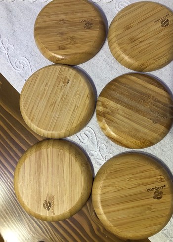 Bambum çay tabağı Parlak Bej Bohem Tarzı Ahşap Tabaklar - Görsel 7