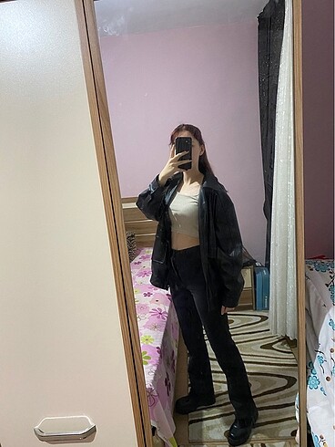 m Beden siyah Renk Stradivarius deri ceket