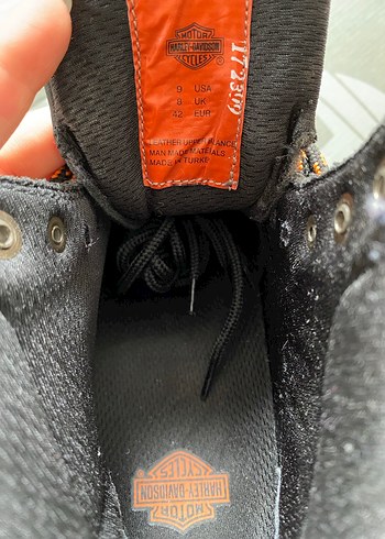 Harley Davidson Siyah Deri Biker Botlar Tokalı - Görsel 6