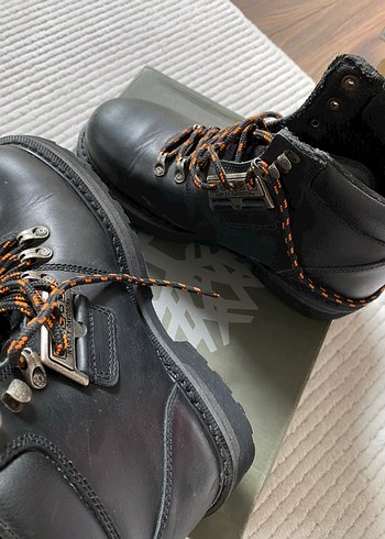 Harley Davidson Siyah Deri Biker Botlar Tokalı - Görsel 3