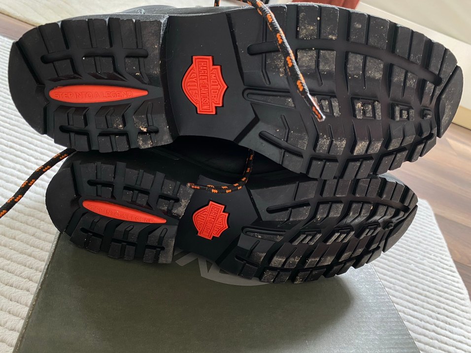 Harley Davidson Siyah Deri Biker Botlar Tokalı - Görsel 5