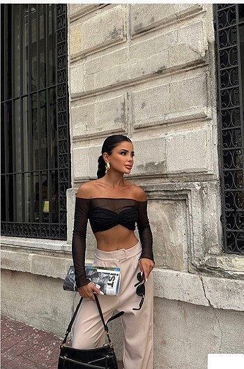 Tül crop