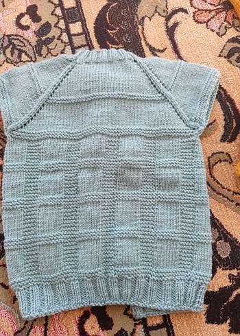 turkuaz Erkek Çocuk Triko Kolsuz Süveter - Görsel 2