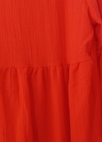 48 Beden turuncu Renk Kol lastikli bel kuşaklı elbise