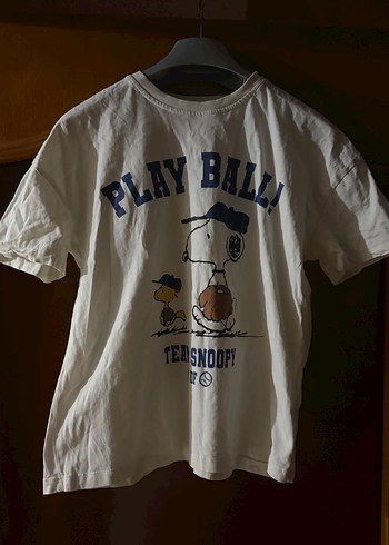 Beyaz Peanuts Snoopy Cartoon Tişört crop Baskılı üst beyzbol - Görsel 6