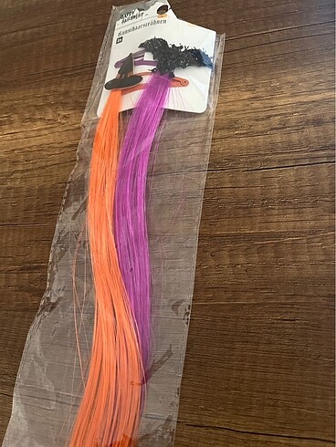 hair tinsel halloween cadılar bayramı witch cadı turuncu mor tok