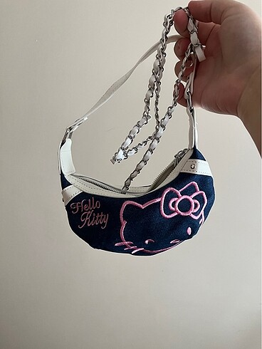 hello kitty bag bershka benzeri mini çanta sanrio kot beyaz y2k 