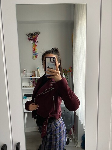 m Beden bordo Renk Pull&bear M az kullanılmıs ceket