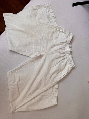 xs Beden beyaz Renk Bershka keten pantolon